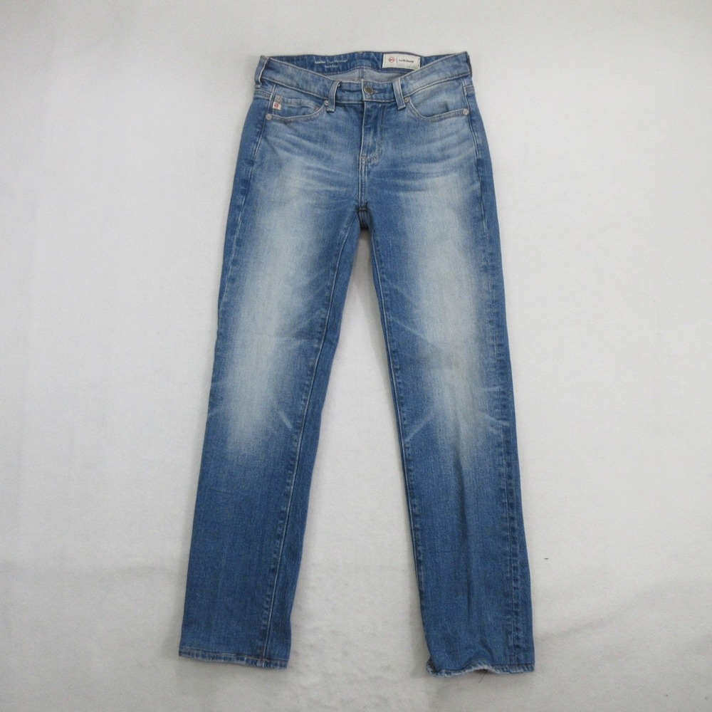AG Adriano Goldschmied Women's Jeans 25 Sandra Low-Rise Straight Blue Wash